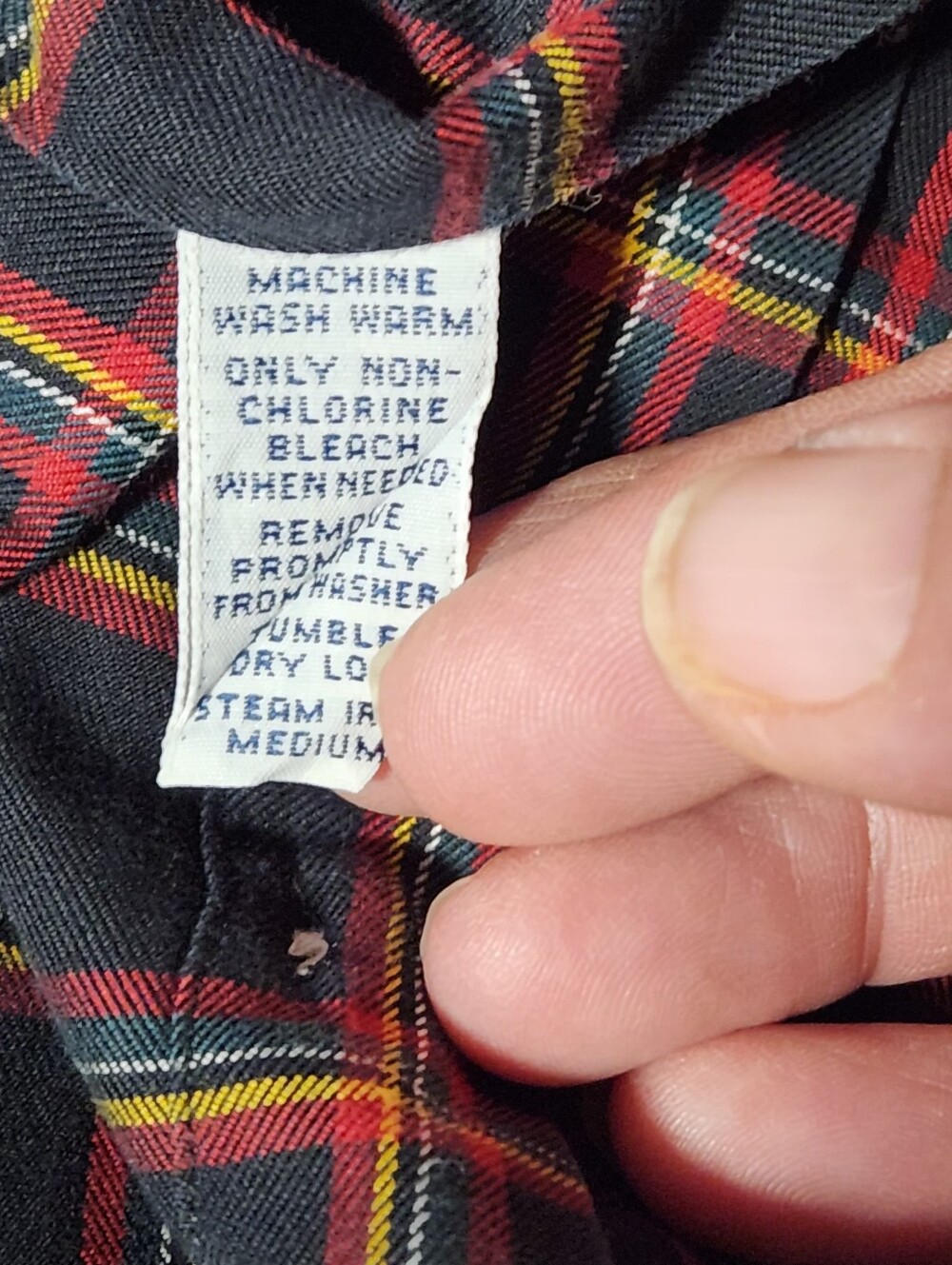 VTG 90s Polo Ralph Lauren Blake Plaid Shirt 3X Two Ply Cotton Tartan Black Red - Picture 7 of 8